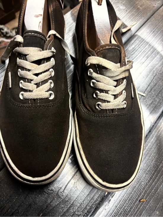 Vans Other - Vans Low-Top Canvas Sneakers in Dark Brown with Cream Laces